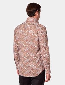 Slim Fit Orange & Blue Paisley Curtis Shirt