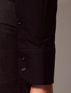 Slim Fit Black Curtis Shirt - Contrast Detail