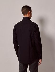 Slim Fit Black Curtis Shirt - Contrast Detail