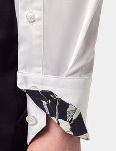 Slim Fit White Curtis Curtis Shirt - Contrast Detail