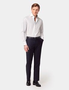 Slim Fit White Curtis Curtis Shirt - Contrast Detail