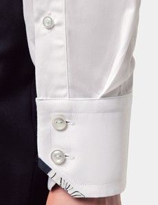 Slim Fit White Curtis Curtis Shirt - Contrast Detail