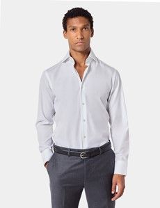 Slim Fit White Curtis Shirt - Contrast Detail