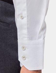 Slim Fit White Curtis Shirt - Contrast Detail
