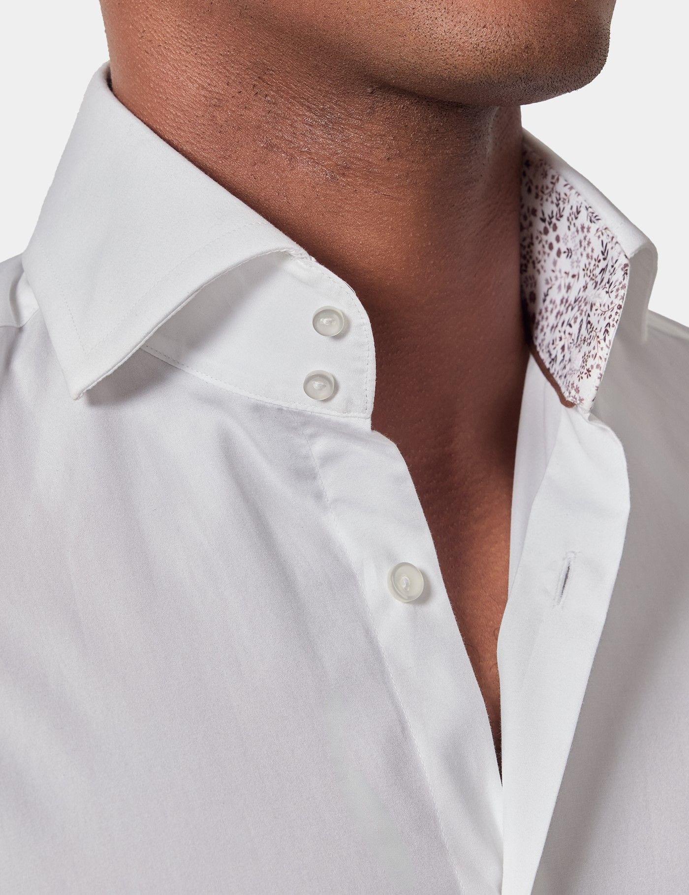 Slim Fit White Curtis Shirt - Contrast Detail-preview