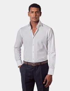Slim Fit White Curtis Shirt - Contrast Detail