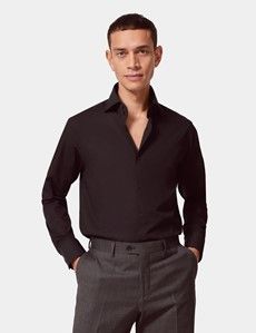 Slim Fit Black Poplin Curtis Shirt