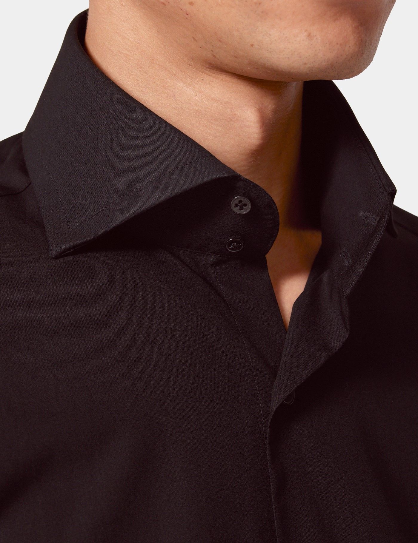 Slim Fit Black Poplin Curtis Shirt-preview