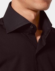 Slim Fit Black Poplin Curtis Shirt
