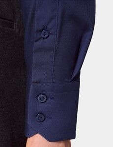 Slim Fit Navy Poplin Curtis Shirt