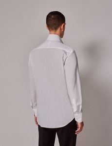 White Poplin Slim Curtis Shirt - High Collar-preview4