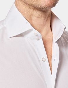 Slim Fit White Poplin Curtis Shirt