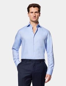 Slim Fit Blue Twill Curtis Shirt