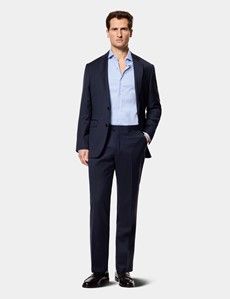 Slim Fit Blue Twill Curtis Shirt