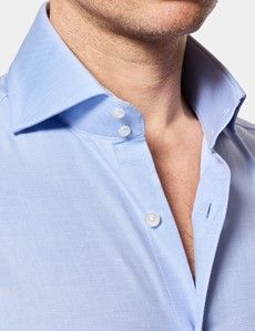 Slim Fit Blue Twill Curtis Shirt