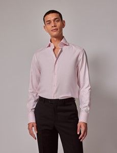 Light Pink Twill Slim Curtis Shirt - High Collar-preview2