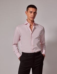 Light Pink Twill Slim Curtis Shirt - High Collar-preview5