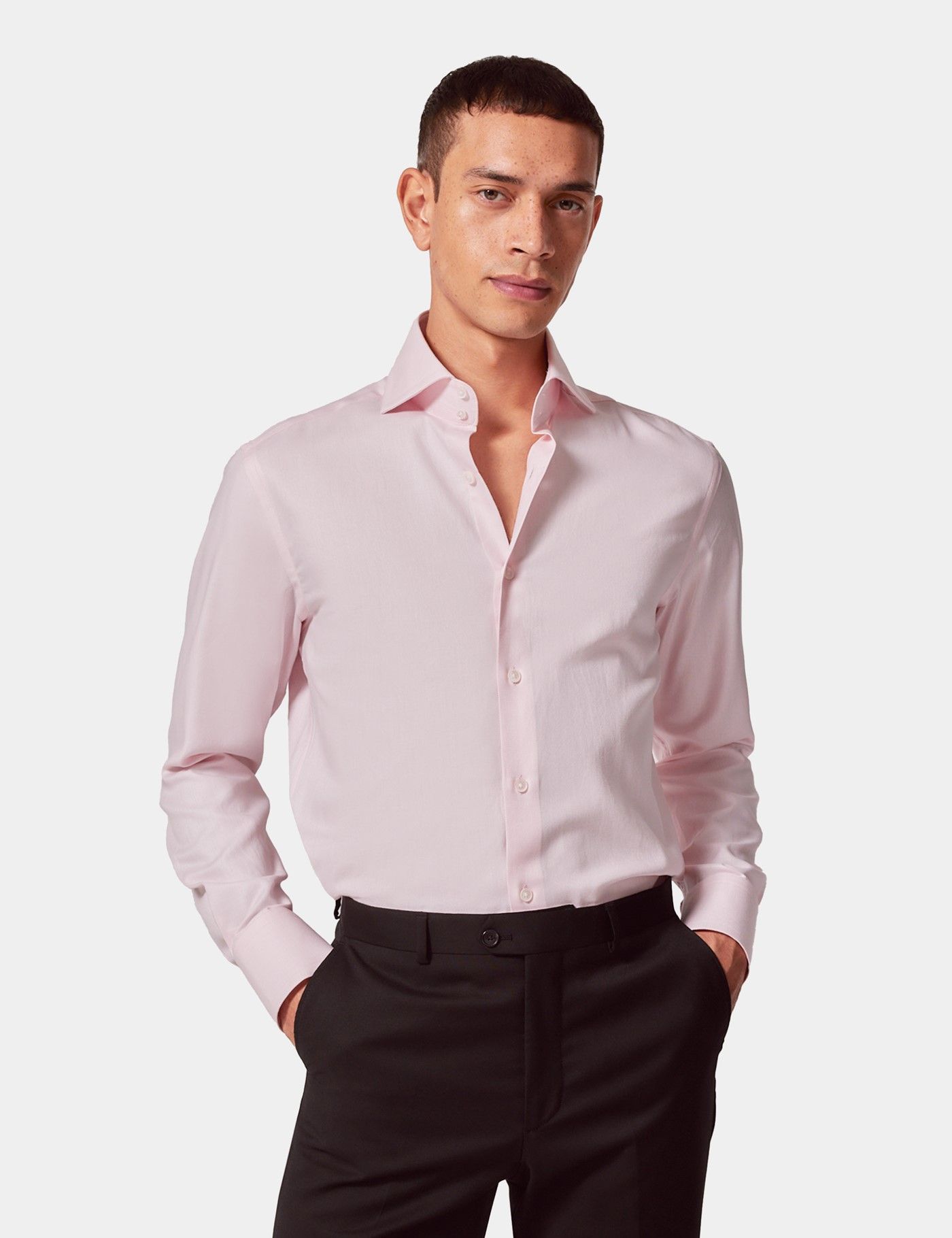 Slim Fit Light Pink Twill Curtis Shirt