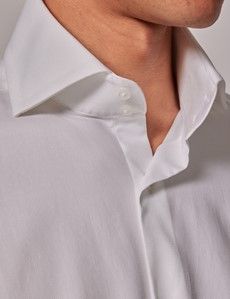 White Twill Slim Curtis Shirt – High Collar-preview1