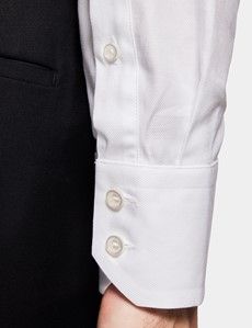 Slim Fit White Twill Curtis Shirt