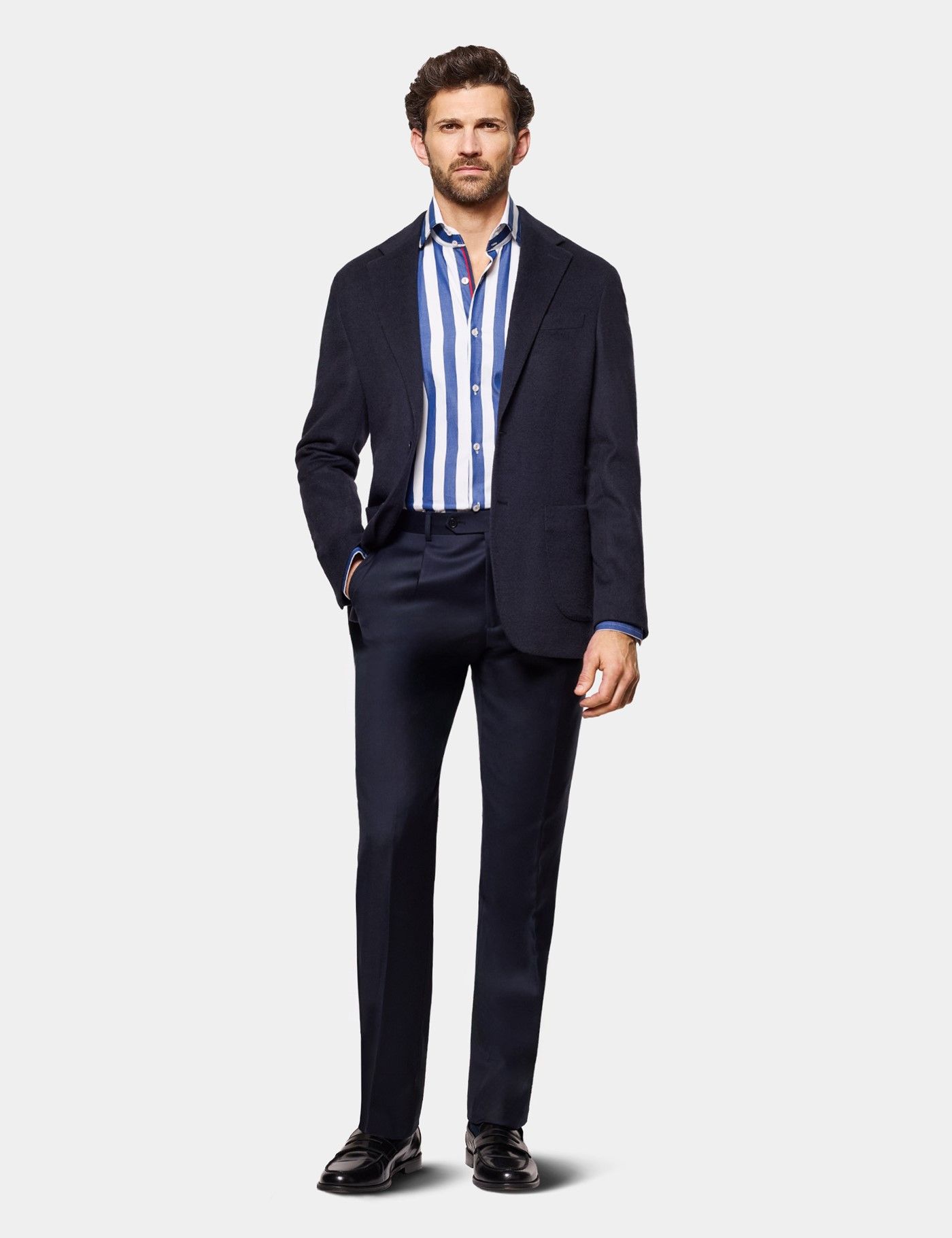 Slim Fit Light Blue Jacquard Paisley Curtis Shirt