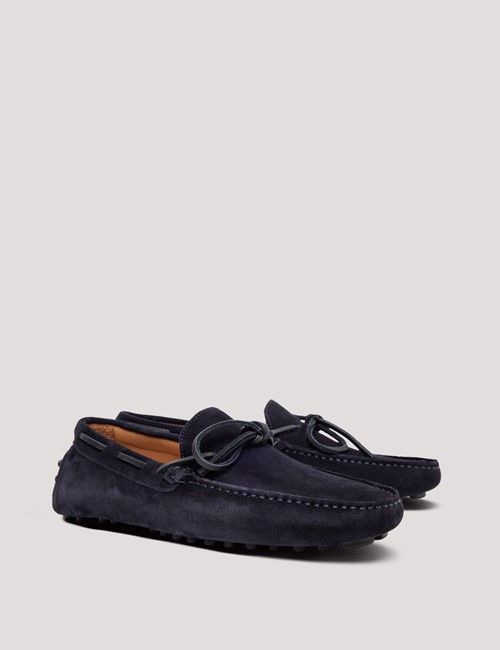 Navy Italian Suede Driving Shoe-preview