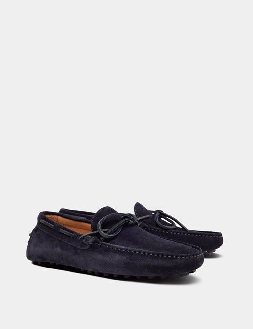 Navy Italian Suede Driving Shoe-preview