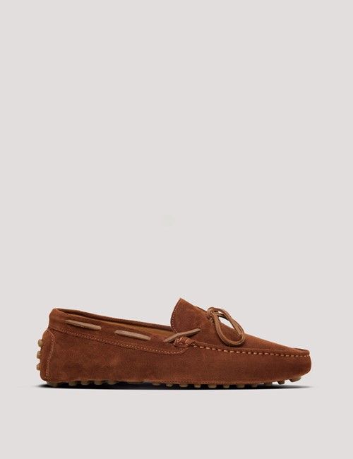 Tan Italian Suede Driving Shoe