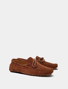 Tan Italian Suede Driving Shoe-preview1