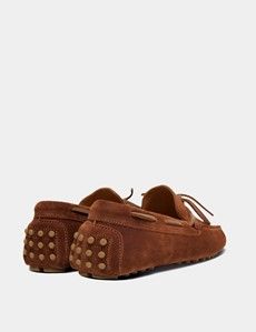 Tan Italian Suede Driving Shoe-preview2