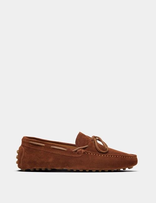 Tan Italian Suede Driving Shoe