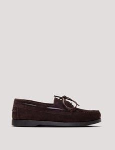 Brown Italian Suede Boat Shoe