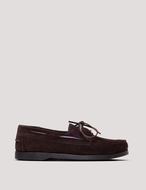 Brown Italian Suede Boat Shoe