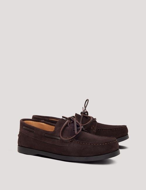 Brown Italian Suede Boat Shoe-preview