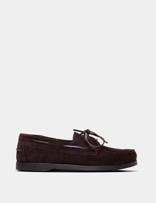 Brown Italian Suede Boat Shoe