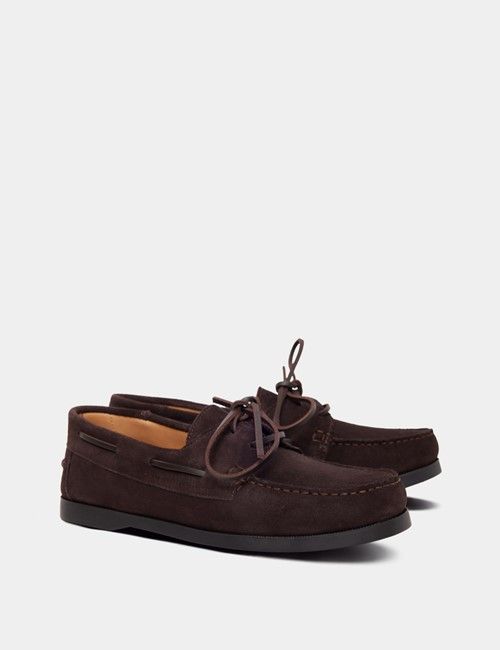 Brown Italian Suede Boat Shoe-preview