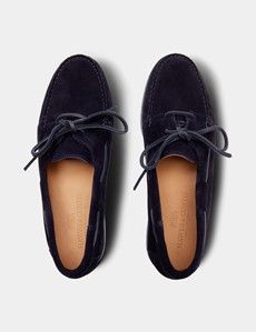 Navy Italian Suede Boat Shoe-preview4