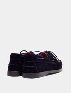 Navy Italian Suede Boat Shoe-preview3