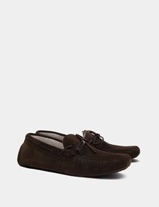 Chocolate Brown Moccasin Slippers