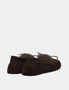 Chocolate Brown Moccasin Slippers