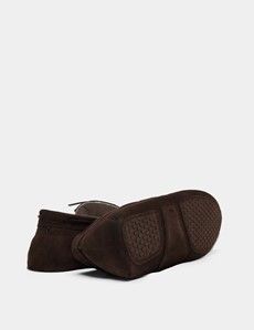 Chocolate Brown Moccasin Slippers