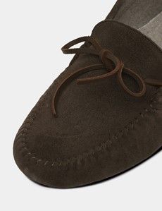 Taupe Moccasin Slippers