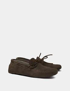 Taupe Moccasin Slippers