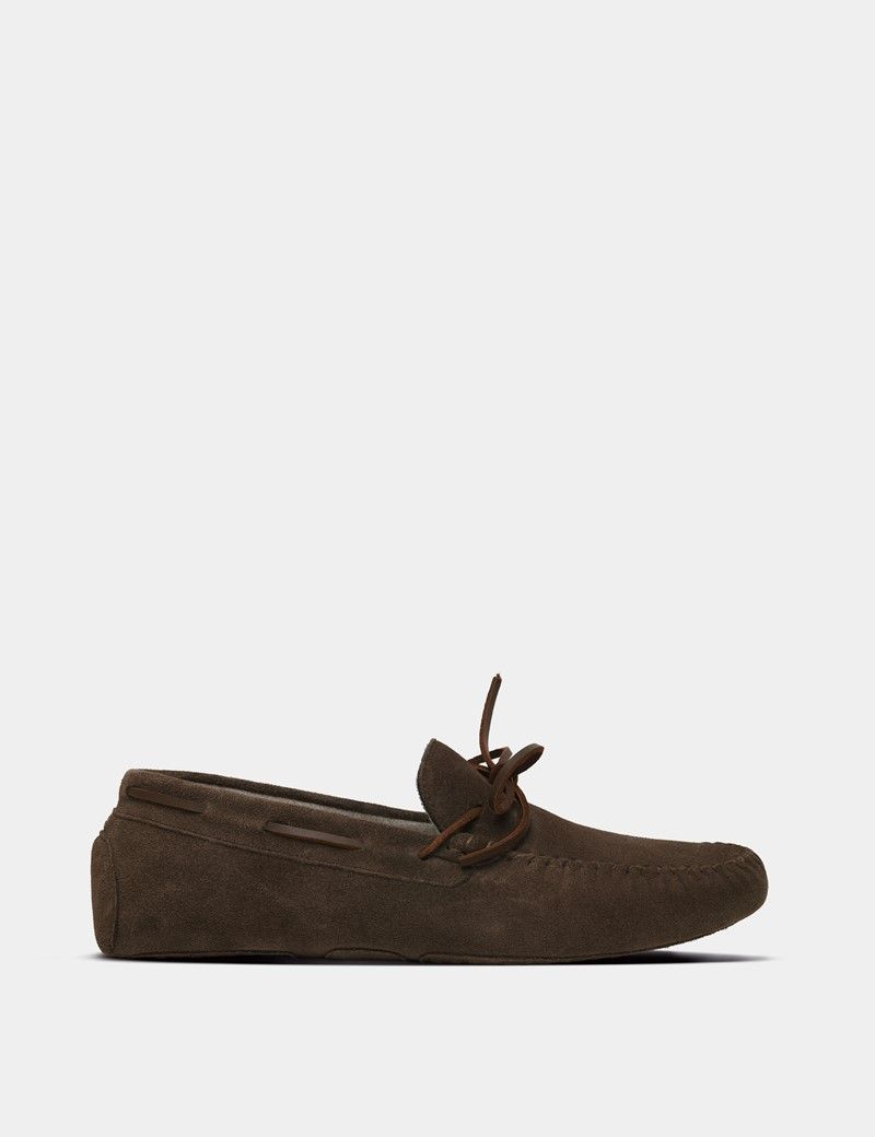 Taupe Moccasin Slippers