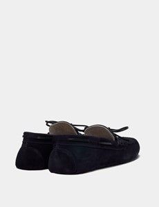 Navy Moccasin Slippers