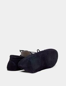 Navy Moccasin Slippers