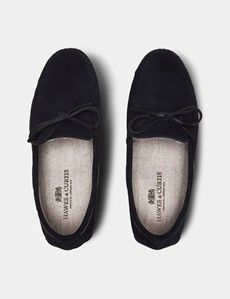 Navy Moccasin Slippers