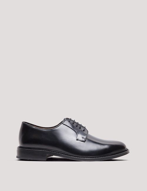 Black Derby Lace Up Shoe