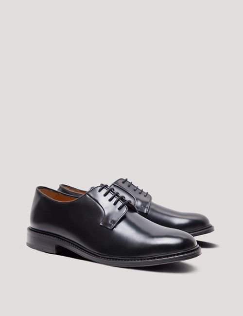 Black Derby Lace Up Shoe-preview