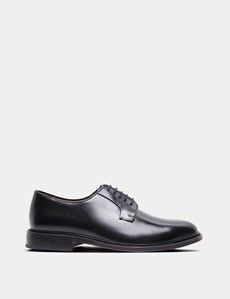 Black Derby Lace Up Shoe